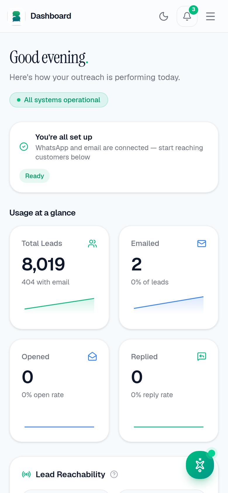 Command center on mobile