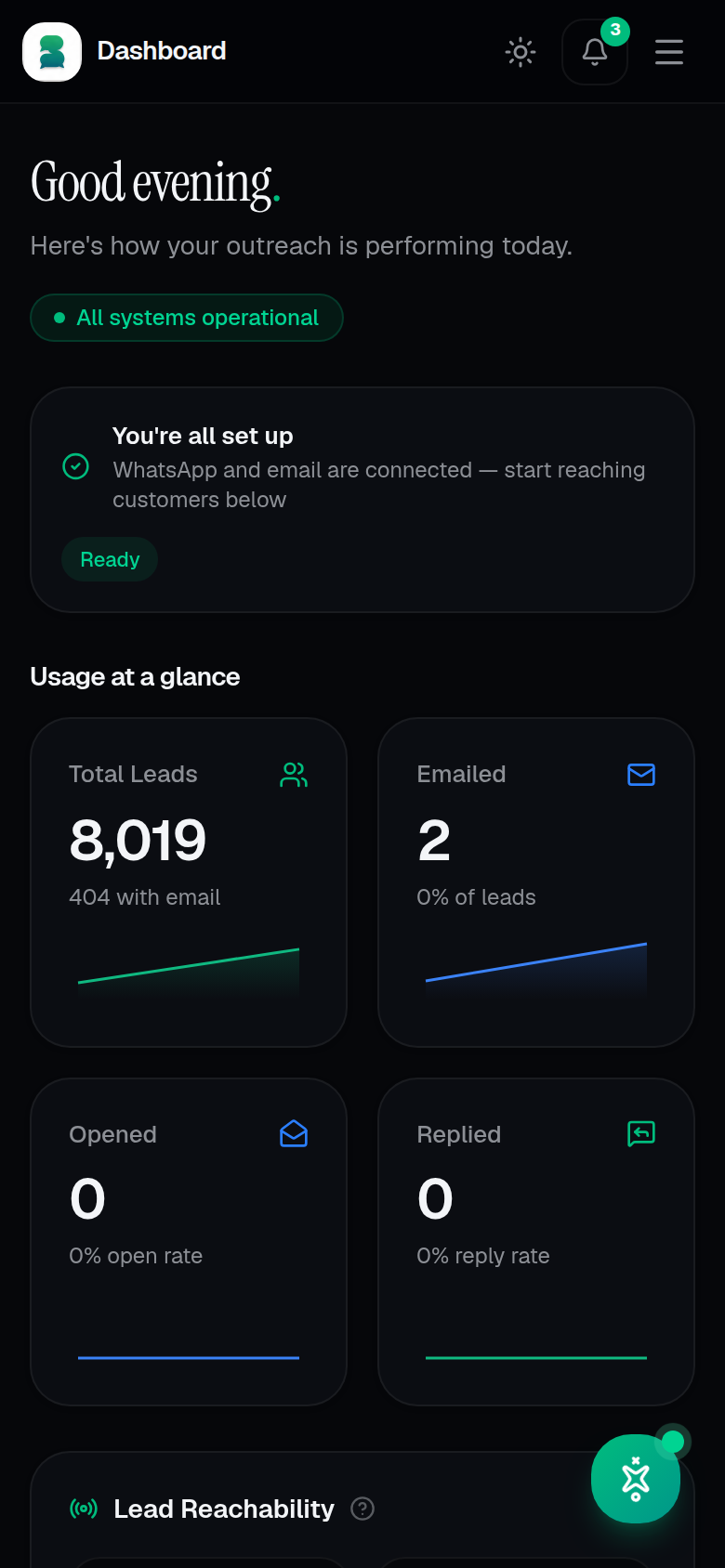 Command center on mobile