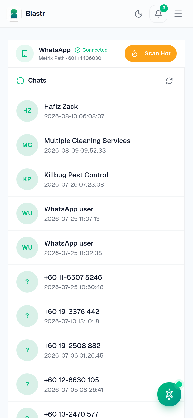 Unified inbox on mobile