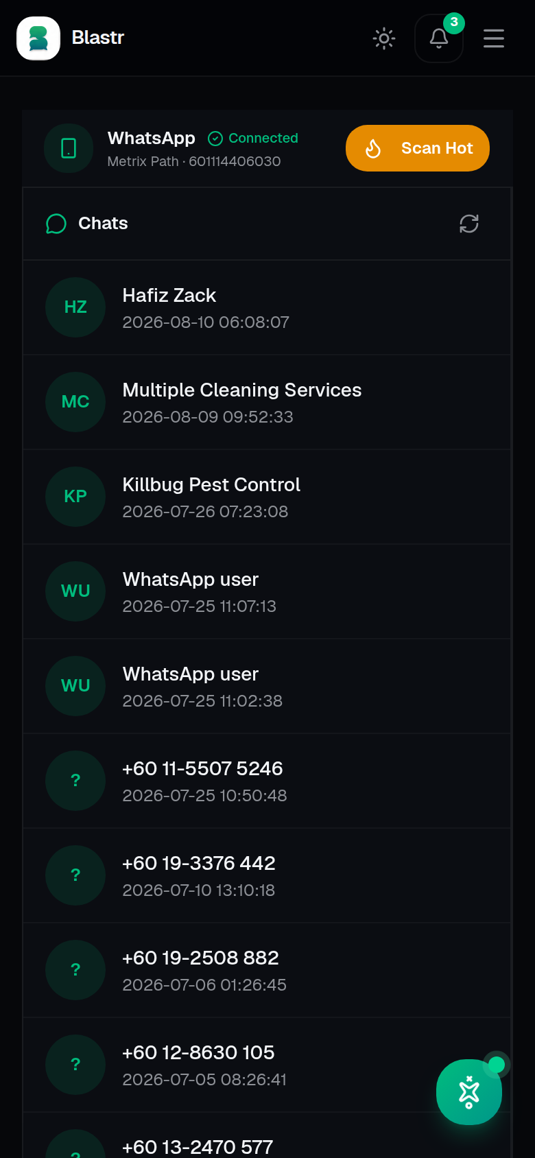 Unified inbox on mobile
